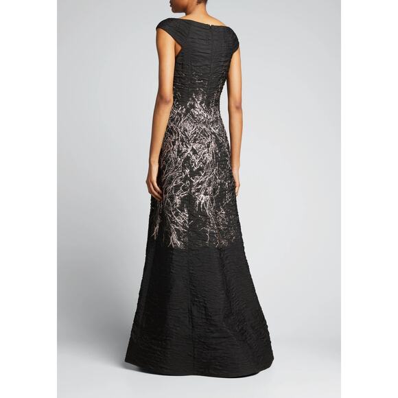 Rickie Freeman for Teri Jon Formal Dress Size 8 Black & Gold - Picture 2 of 11